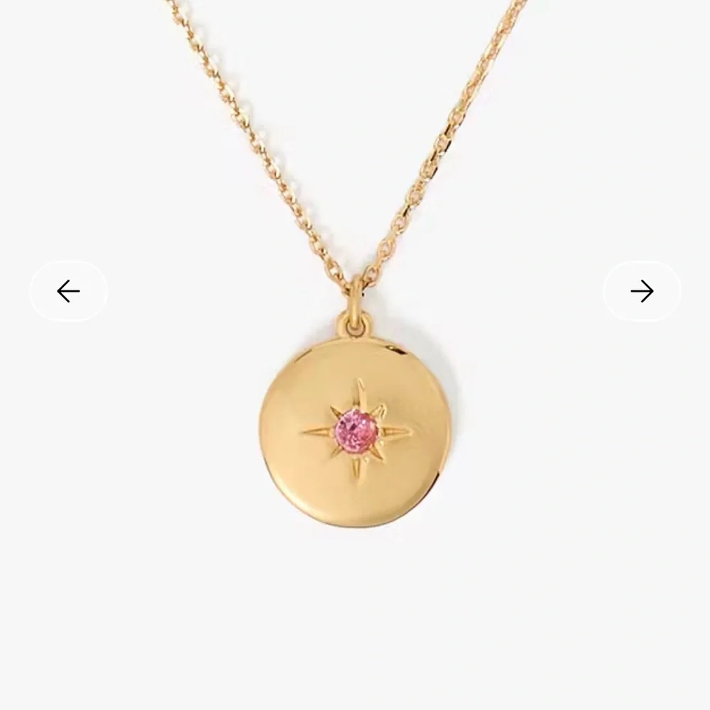 Kate Spade The Color Spark Collection‎ Pink Peace Medallion Necklace NWT